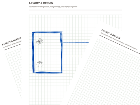 Quarter-inch grid page for sketching garden bed layouts